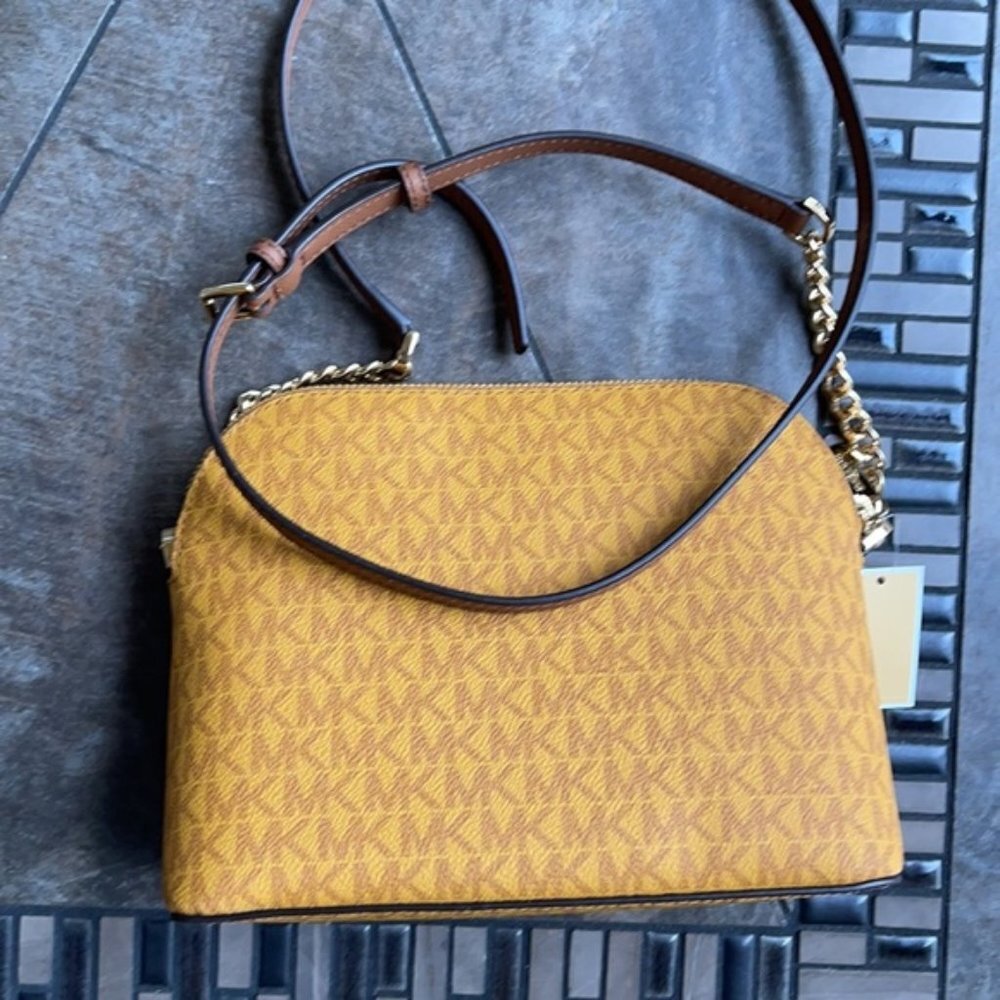 Michael Kors Jet Set Travel Medium Dome Crossbody Bag Marigold Multi - Picture 6 of 15